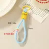 Accesorio de bolsa de cuerda tejida para teléfono móvil de colores, llavero de dopamina, cordón con cuentas, colgante de correa de muñeca