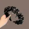 Tiara Coroa Alta de Strass Borboleta para Mulheres, Nova Faixa de Cabelo Ondulada Moderna Antiderrapante para Lavar o Rosto