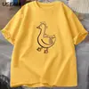 Camiseta de cuello redondo con estampado de ganso tonto de la Universidad Cruzada Ropa para hombre Camiseta de algodón Casual Estampada Verano Unisex Ropa de cuello redondo