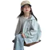 Chaqueta de Primavera para Niñas 2026 Nuevo Estilo Chaqueta con Capucha de Gato de Dibujos Animados para Niñas de Primavera y Otoño Cortavientos Reversible