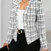 2025 Exportación Transfronteriza Amazon Aliexpress Ropa Europea y Americana Moda Sencilla Estampado Cuadros Chaqueta de Traje Ajustada