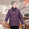 Jaqueta acolchoada de algodão para mulheres idosas, nova roupa de inverno para avós, estilo terno Tang, roupa acolchoada de algodão com forro de fleece, espessa, quente e confortável, roupa de algodão para mães no inverno