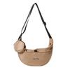 Bolsa Simples Estilo Japonês Dumpling 2024 Nova Bolsa Transversal Estilo Esportivo Grande Capacidade Estudante Aula Ombro Commuter para Mulheres