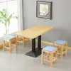 Mesa de comedor rectangular taburete de madera para desayuno mesa de postre fideos de arroz mesas y sillas bebidas frías comida rápida restaurante de fideos bocadillos comerciales mala tang
