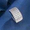 Nuevo anillo de diamantes de lujo para mujer, ligero y elegante, con diseño de nicho, ancho y lleno de diamantes, joyería de alta calidad para mujer.