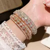 Pulsera de Metal Estilo Transfronterizo Europeo y Americano Diseño Exagerado Nicho Retro Hueco Circonita Pulsera Lujo Ligero Sensación de Alta Gama Joyería de Mano