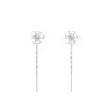 Joyas Transfronterizas Pendientes de Copo de Nieve de Circonita para Mujer, Modernos y Creativos, Pendientes de Navidad Frescos y Sencillos, Joyería de Lujo Ligero de Alta Gama al por Mayor