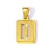 Collar con Colgante Cuadrado Estilo Europeo y Americano Chapado en Oro de 18K 26 Letras Inglesas DIY Acero Titanio Joyería de Acero Inoxidable para Mujer