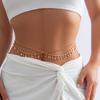 Cadena para el cuerpo multicapa con borlas de mariposa y concha de playa, joyería transfronteriza europea y americana.