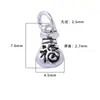 Colgante Sólido Pequeño Bolsa de la Suerte Plata de Ley S925 Pulsera Retro China Pulsera Accesorios de Plata DIY Material