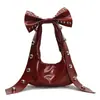 Bolsa de Ombro Único Estilo Doce e Cool Menina Hot Americana Design de Laço Bolsa de Axila 2025 Nova Tendência Bolsa de Mão Estilo Motociclista com Rebites