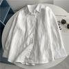 Camisa de Manga Longa Cor Sólida com Esmalte Suave Estilo Francês Verão de Alta Qualidade Proteção Solar Fivela nas Costas Casaco Externo Fino