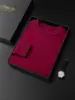 Nuevo suéter de cachemira para hombre de otoño e invierno, cuello redondo, tejido de siete puntos grueso, corte holgado, talla grande, jersey, suéter base de punto de lana de color liso