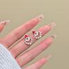 Brincos japoneses e coreanos de inverno Papai Noel Mini Stud Doce Bonito Presente de Natal Feminino Desenhos Animados Brincos Bonitos para Mulheres