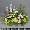 Flores de Piso para Boda Estilo Bosque Arreglo Floral Arreglo Floral de Flor de Orquídea Phalaenopsis Decoración de Banquete de Compromiso Exhibición de Ventana Verde y Blanca