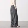 Novedad Otoño 2026 Pantalones Casuales para Hombre Estilo Retro Japonés Color Sólido Peso Pesado Versátiles Pierna Recta Pantalones de Lana