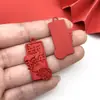 30 Estilo Chinês Vermelho Bênção Caractere Chinês DIY Acessórios de Joia Feliz Ano Novo Pingente de Paz Acessórios de Ano Novo