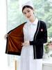 Fabricante de roupas de malha personalizadas para enfermeiras, uniforme de enfermeira para mulheres, cardigã de veludo grosso para equipe médica