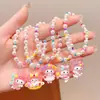 Pulseira Kuromi Infantil Sanrio Meninas Doce Fofa Desenho Animado Feita à Mão Corda de Mão Pequeno Presente Acessórios Delicados