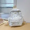 Mochila Pequena Infantil Doce Estilo Coreano Renda Laço Xadrez Tendência Casual para o Jardim de Infância