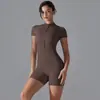 Macacão Esportivo de Corrida com Zíper Meio e Gola Alta, Novo Estilo com Sensação de Segunda Pele, Justo, Secagem Rápida, Roupa Fitness