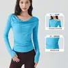 Top Sexy de Un Hombro Delgado para Yoga de Manga Larga para Mujer Otoño Pura Pasión Sexy Elegante Casual Cintura Hombros Descubiertos para Mujer