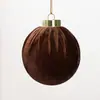 Adornos de bola de Navidad envueltos en terciopelo multicolor 6/8CM Decoración navideña bolas de Navidad de plástico decoraciones para árbol de Navidad