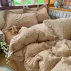 Juego de cuatro piezas de gasa de doble capa 100% algodón estilo francés grado A, 60 unidades, juego de ropa de cama de tres piezas de gasa de algodón fresca y suave