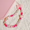 Nueva cadena para teléfono móvil con lazo de gelatina de sal marina de color contrastante, cordón para teléfono móvil con cuentas, colgante de personalidad creativa