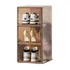 Caixa de sapato espessa, armazenamento de sapatos de plástico para o quarto, caixa organizadora dobrável, armário de sapatos transparente estilo gaveta, sapateira à prova de poeira, caixa organizadora