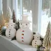 Transfronteiriço Novo Boneco de Neve de Resina Colorido Retro de Natal Decoração de Natal Display de Mesa Enfeites de Boneco de Neve de Natal Atacado