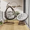 Silla Cesta Colgante Columpio de Interior Silla Colgante de Balcón Hamaca de Ocio Columpio Doble Cesta Colgante de Patio Silla de Ratán