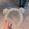 Diadema de felpa con orejas de conejo para mujer, estilo lavado facial, popular en Internet (2022), paquete de diademas para el cabello, tocado para otoño e invierno, tarjeta para el cabello