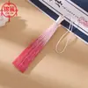 Al por mayor Estilo Chino Vertical Borla 13cm Borla con Flecos Degradados Teñido Degradado Marcador de Libros Creativo Cultural Colgante de Abanico Colgante de Borla