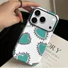 Selección de Productos Transfronterizos Azul Graffiti Líneas Corazón Forma de Corazón iPhone 17 Doble Capa Funda para Teléfono Manzana 18Pm Película Protectora