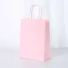 Punto 26 Color sólido Bolsa de mano de papel Kraft para llevar a mano Bolsa de regalo Bolsa de papel de envolver estilo Ins venta al por mayor