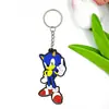 Sonic PVC Dibujos Animados Dibujos Animados Llavero de Goma Blanda Personalizado Lindo Llavero para Llave de Coche Llavero de Muñeca para Bolso