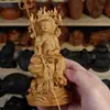 Escultura em Madeira Autêntica de Cipreste das Falésias Taihang Figura do Bodhisattva Ksitigarbha em Pé Estátua de Buda Ornamento Decoração para Casa