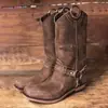 19 Outono Comércio Exterior Nova Fivela de Cinto Botas de Motocicleta de Salto Baixo Botas Martin Botas de Cano Alto Botas Romanas Amazon desejo