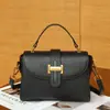Bolso de Mano de Piel de Vaca de Primera Capa Versátil para el Trabajo Cruzado Bolso Pequeño Retro de Alta Gama Hebilla H Bolso de Hombro de Piel Genuina