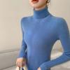 Suéter de cachemira pura de cuello alto entallado para mujer, suéter adelgazante para otoño e invierno, nuevo suéter de base interior ajustada de alta gama