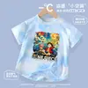 Camiseta de Manga Curta One Piece Nova Transfronteiriça Verão Tie-Dye Top Seda Gelada Secagem Rápida Camisa Camiseta Moderna Infantil