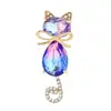 Moda Retro Popular Transfronteriza Broche Gatito Incrustado de Diamantes Pin de Nicho de Gama Alta para Mujer DIY Venta al por Mayor Corsage de Gama Alta
