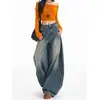 Os Jeans Tendência deste Ano, de Corte Largo e Perna Larga, Estilo Scimitar, para Mulheres são Fáceis de Combinar com Calças Retas de Cintura Alta Estilo Americano para Outono e Inverno