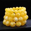 Pulsera Nueva de Cera de Abejas Amarilla con Miel de Flor Blanca para Hombres y Mujeres, Cuentas de Cubo, Cuentas Redondas, Pulsera Antigua de Cera de Abejas, Cuentas de Buda, Regalo de Cumpleaños