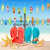 Adornos de Árbol de Verano, Decoraciones de Playa, Colgantes de Chanclas, Decoraciones de Chanclas, Chanclas de Playa Estilo Granja, Madera de Verano