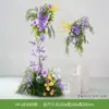 Paisaje de cañas ventana de otoño arreglo de flores artificiales decoración soporte de madera de cuerno de vaca boda escena de flores artificiales paisaje flor