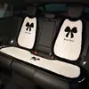 Lujo Ligero y de Gama Alta Cojín para Asiento de Coche Felpa con Lazo Universal Decoración Interior de Coche Funda para Asiento Otoño e Invierno Nuevo Cojín para Asiento