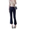 Versión Grande Pierna Larga Pantalones Pequeños Negros Cintura Alta Slim Ajustado Pantalones Elásticos para Mujer Otoño e Invierno Nuevo H0903L