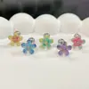 Uñas de Hélice para Hueso de Oreja con Flor de Gradiente de Colores Dopamina Primavera y Verano para Mujeres Pendientes Dulces de Flor Pendientes Joyería de Oreja 2025 para Mujeres